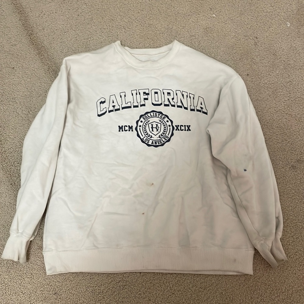 WhIte Crewneck Hollister oversized